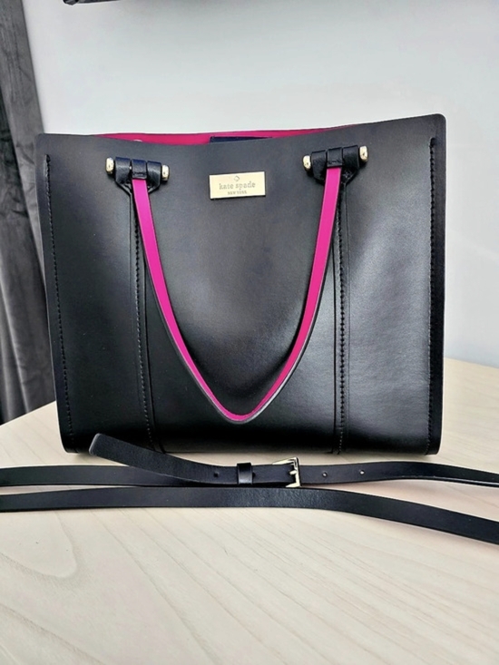 kate spade Handbags - Kate Spade Black & Pink Tote Bag Like New